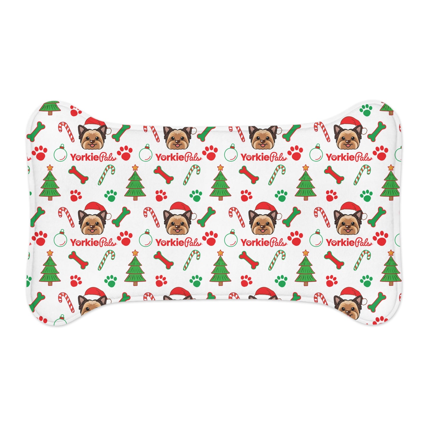Yorkie-Xmas Bone Shaped Feeding Mat - Yorkie Pals