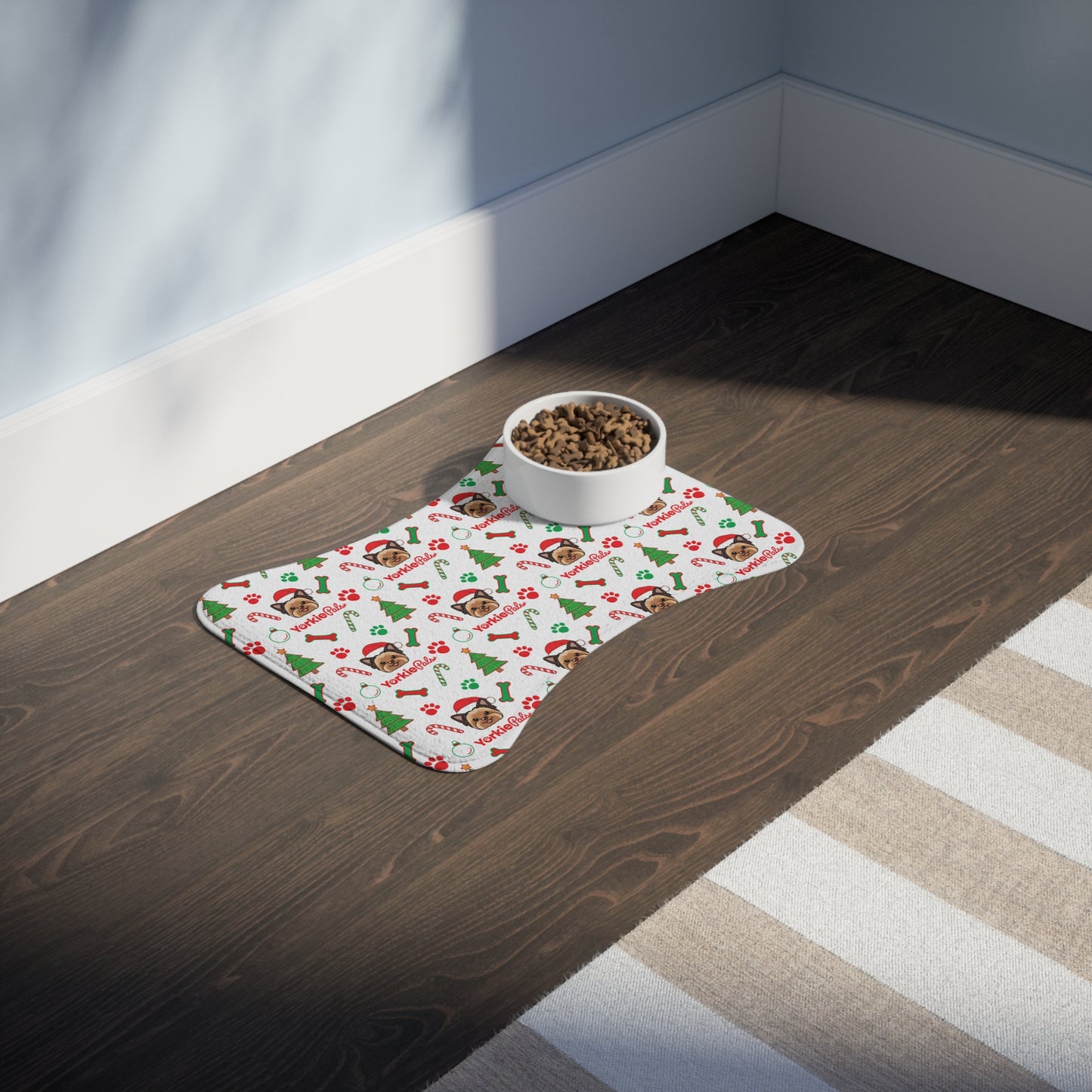 Yorkie-Xmas Bone Shaped Feeding Mat - Yorkie Pals