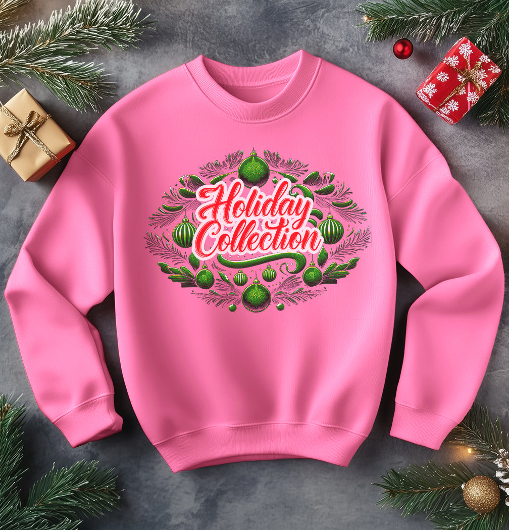 Crewneck Sweater with Holiday Collection Design printed on it