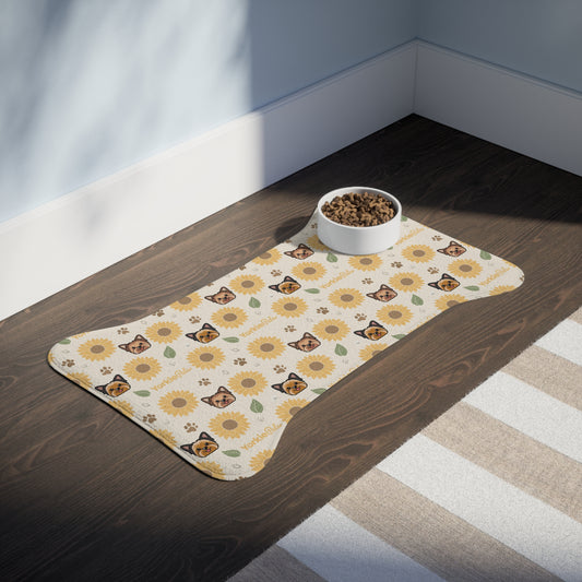 Yorkie-SunFlower Bone Shaped Feeding Mat