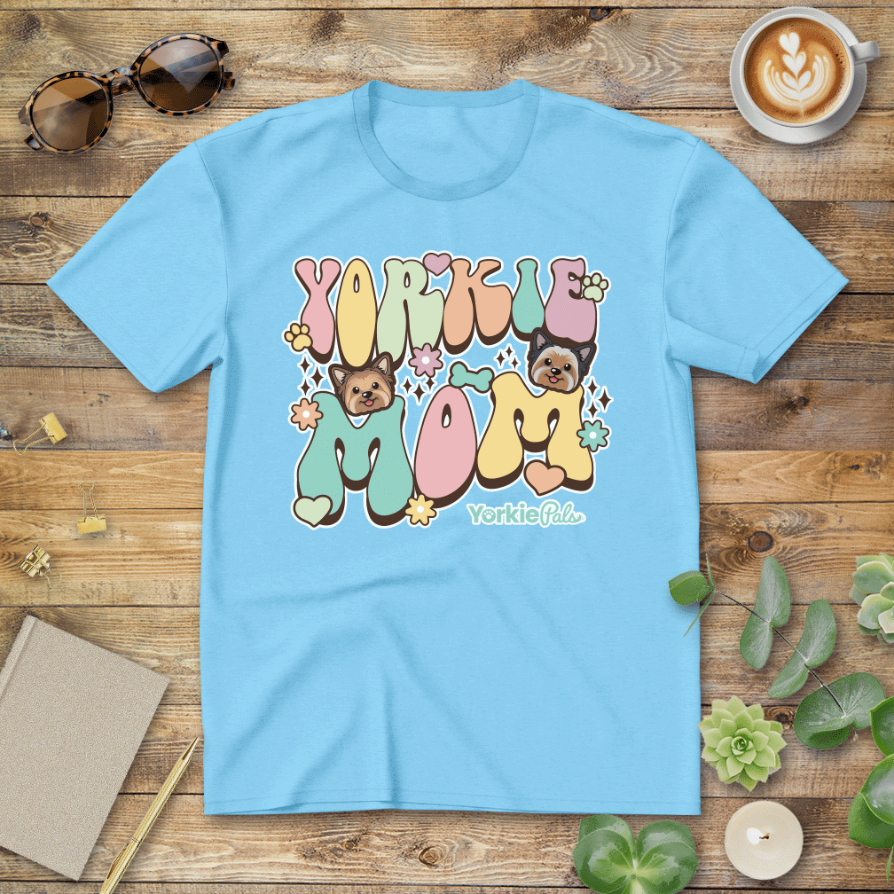 Yorkie Mom Groovy T-Shirt