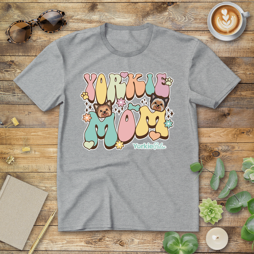 Yorkie Mom Groovy T-Shirt