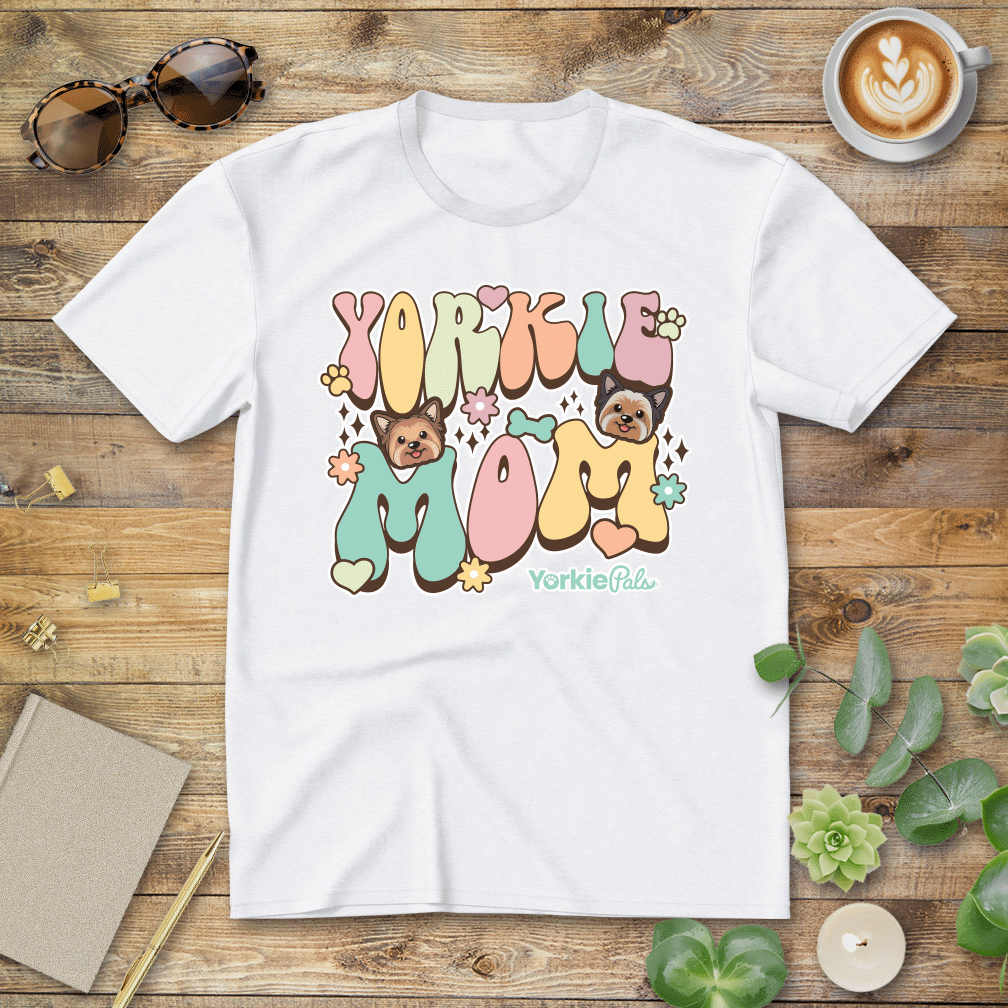 Yorkie Mom Groovy T-Shirt